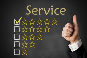 Thumbs Up Service Rating Stars Chalkboard